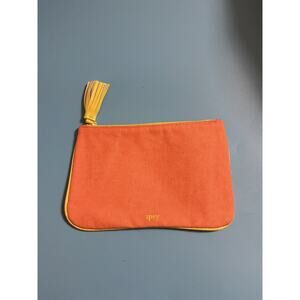 Ipsy Makeup Bag Pouch Small Canvas Orange and Yellow